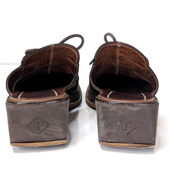 Vintage Y2K Donald J. Pliner Clogs Heels Square Toe Brown Suede Bow Preppy VTG 7 - Picture 4 of 11